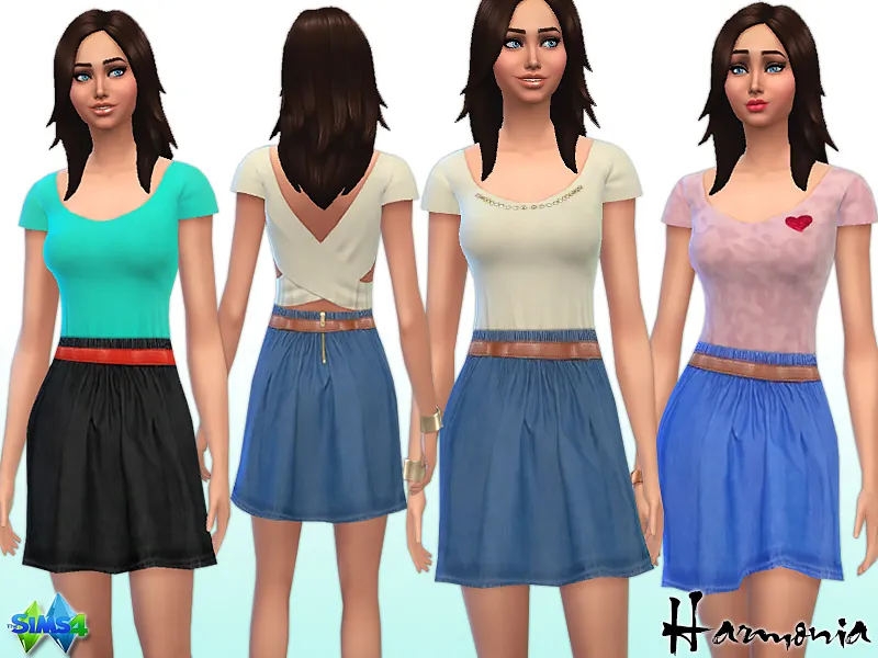 Two-Pieces Denim Skirt Dress