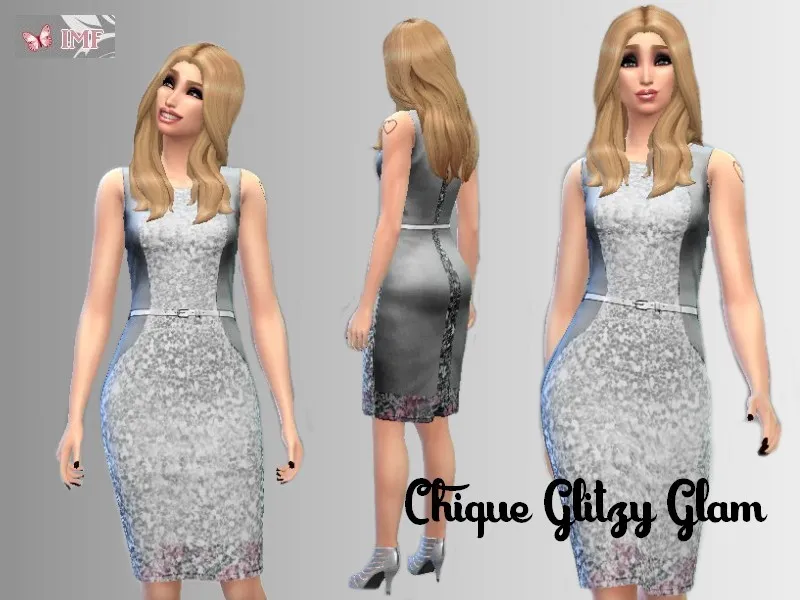 Chique Glitzy Glam Pencil Dress