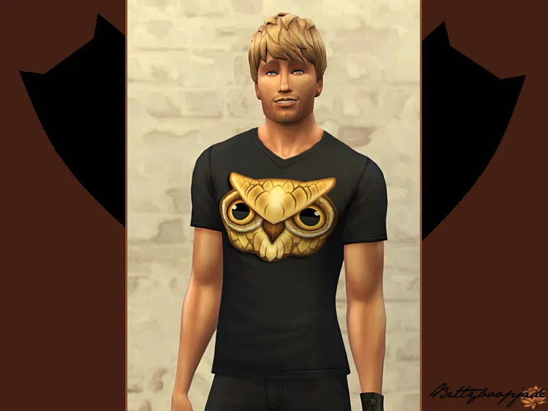Modern Owl - Black V-neck T-shirt