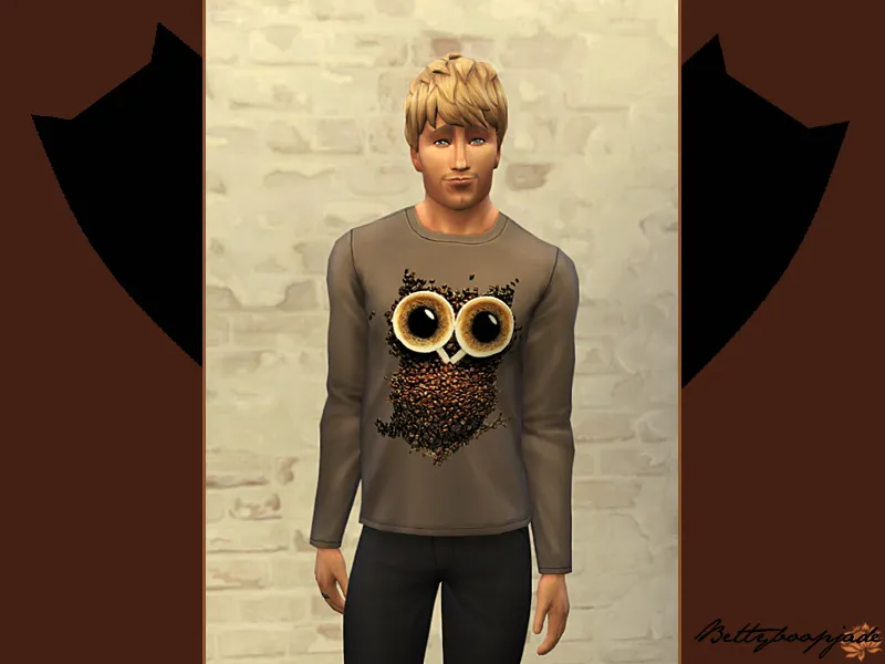 Modern Owl - T-shirt long-sleeved brown