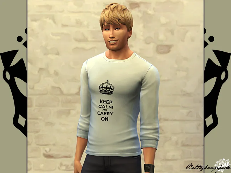 Keep calm - White T-shirt sleeves rolled