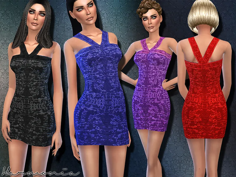 Knitted Applique Bodice Dress