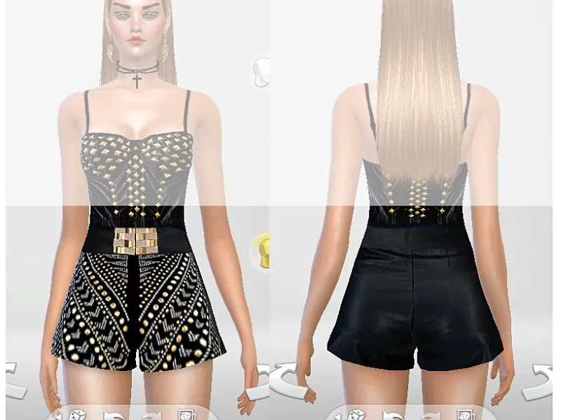 Black and gold studded shorts