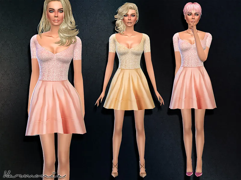 Sequin Bodice Skater Dress