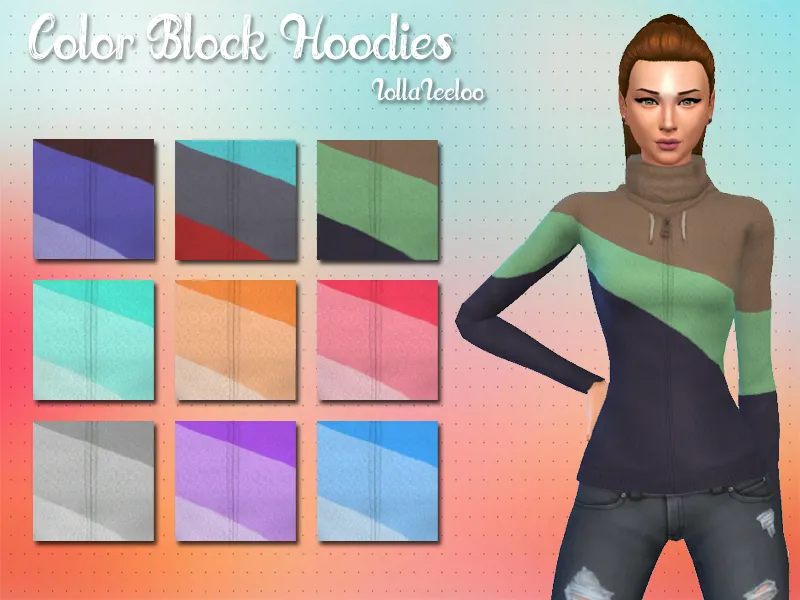 Color Block Hoodies by LollaLeeloo