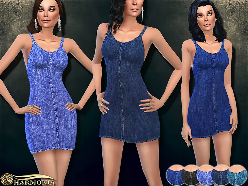 Stretch Slip Style Denim Dress