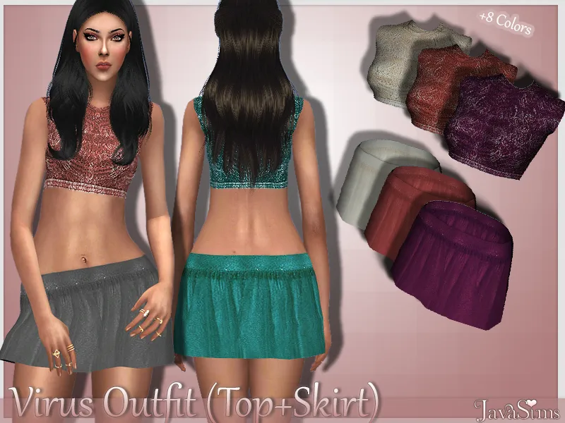 JavaSims- Virus Outfit (Top+Skirt)