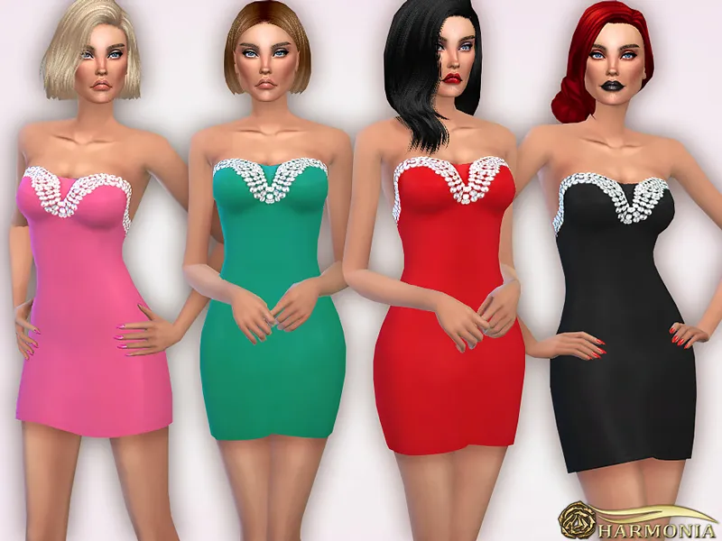 Sweetheart Beaded Neck Bodycon Dress