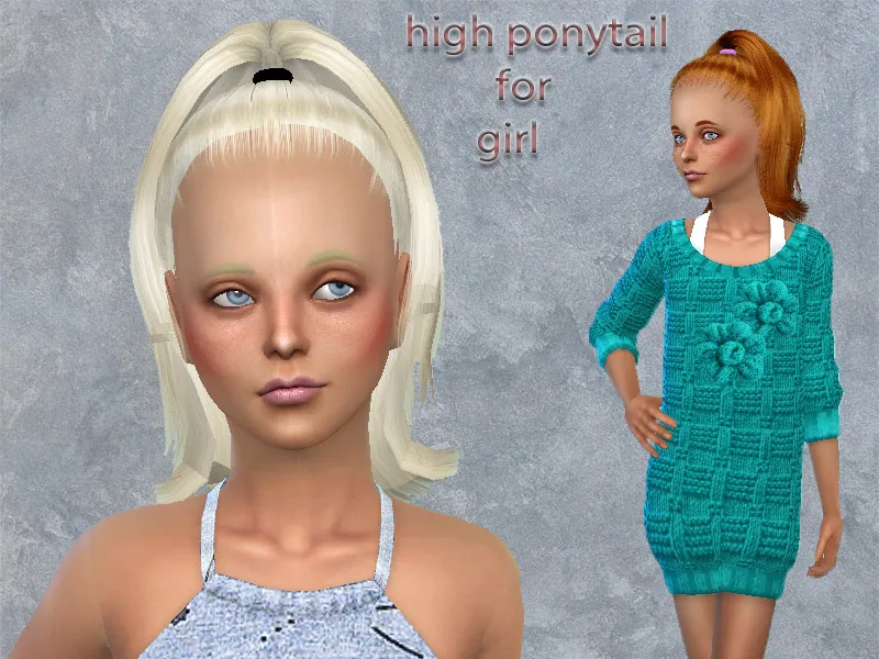 high ponytail for girl
