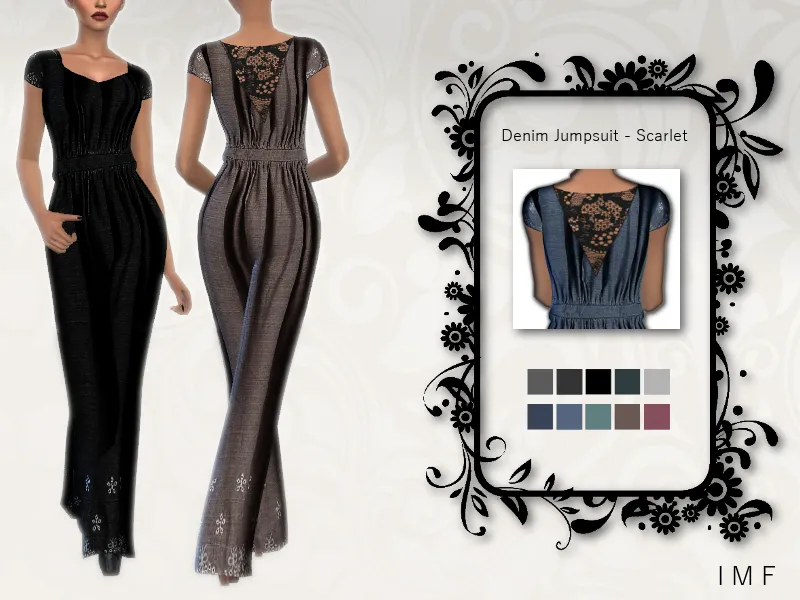 IMF Denim Jumpsuit - Scarlet