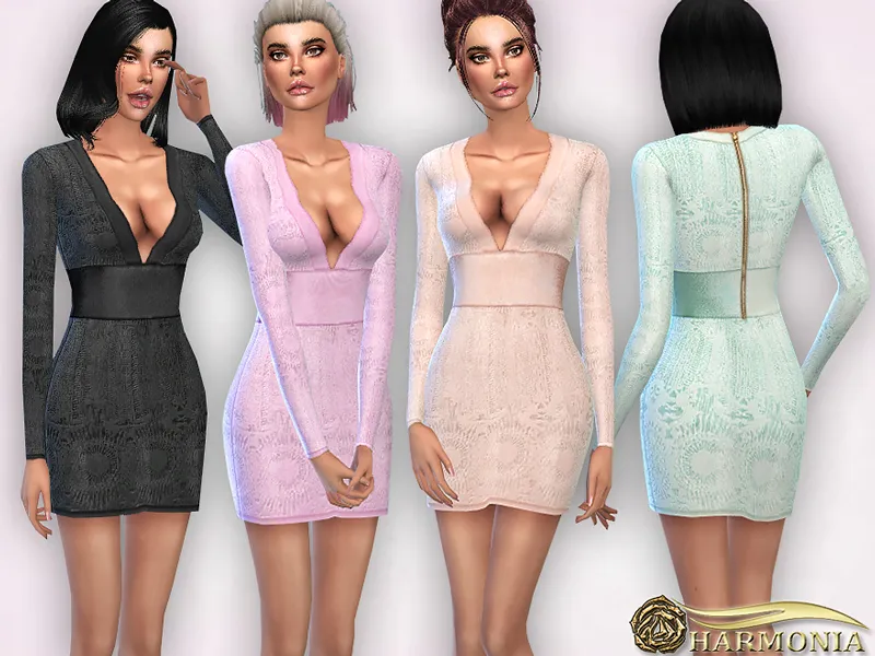 Designer Knit Panel Mini Dress