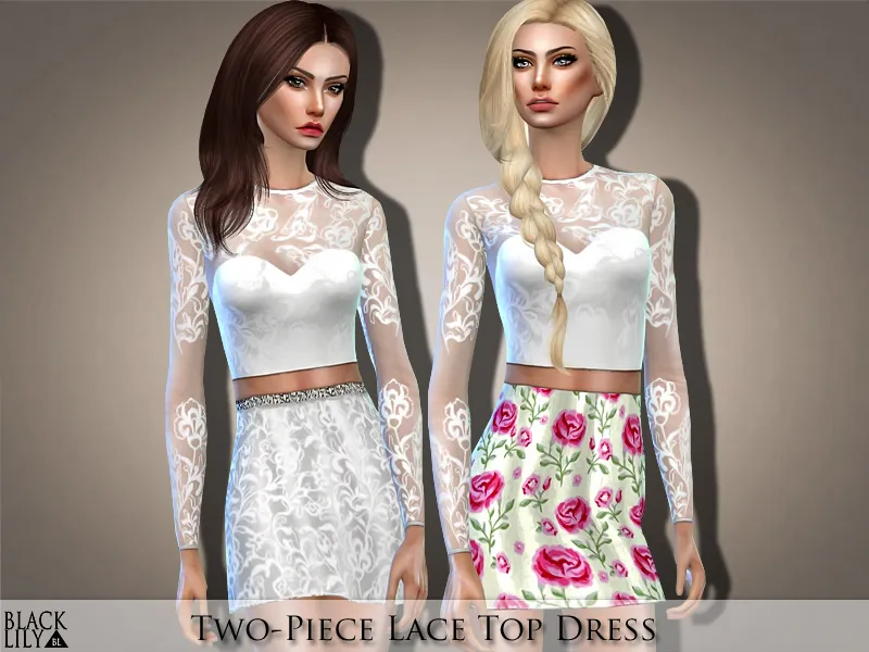 Two-Piece Lace Top Dress