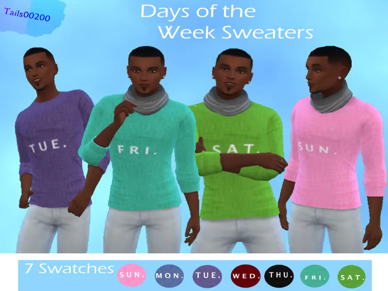 Days Of the Week Sweaters (Male)