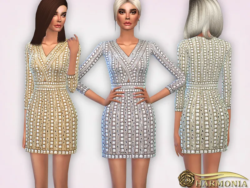 Embellished Beaded Cocktail Dress