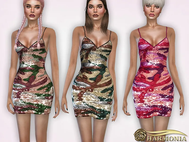 Camouflage Sequin Bodycon Dress