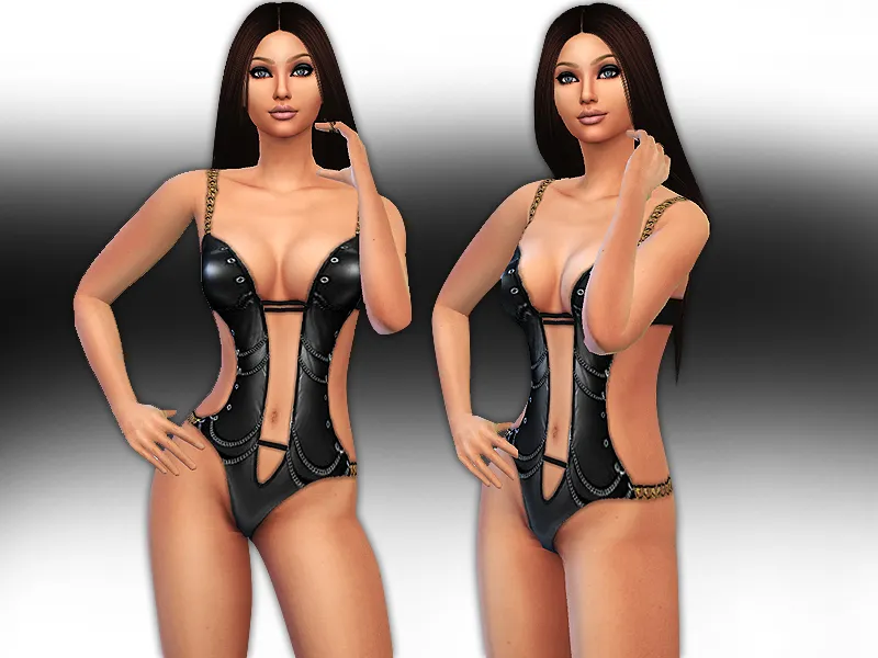 Latex Chain Monokini