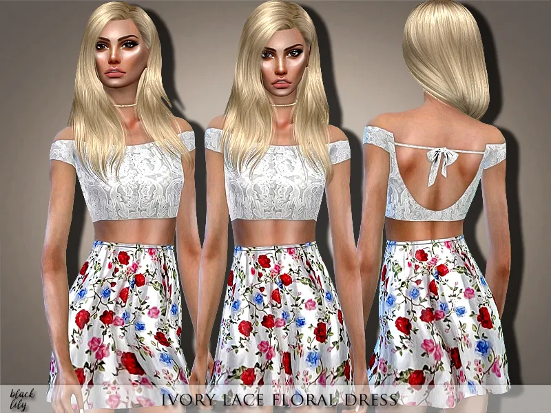 Ivory Lace Floral Dress