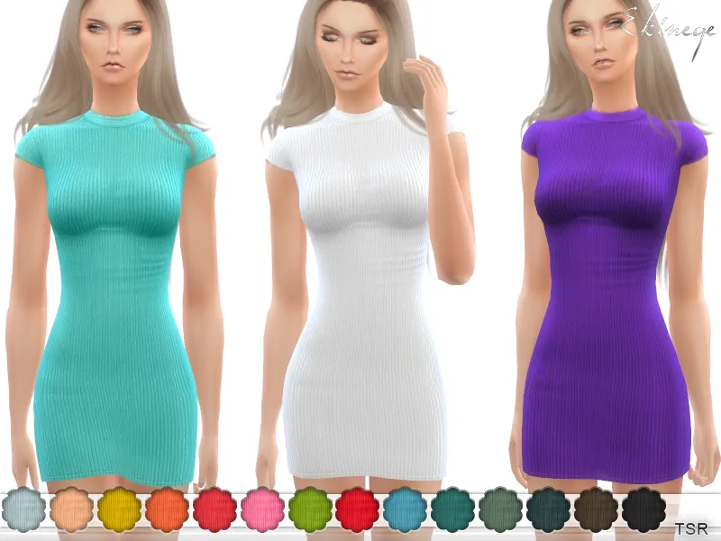 Ribbed Cap Sleeve Bodycon Dress