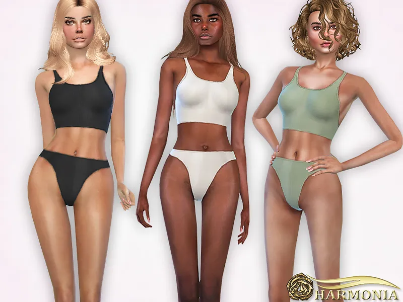 Dreamy Co-ord Ribbed Bra-Knicker