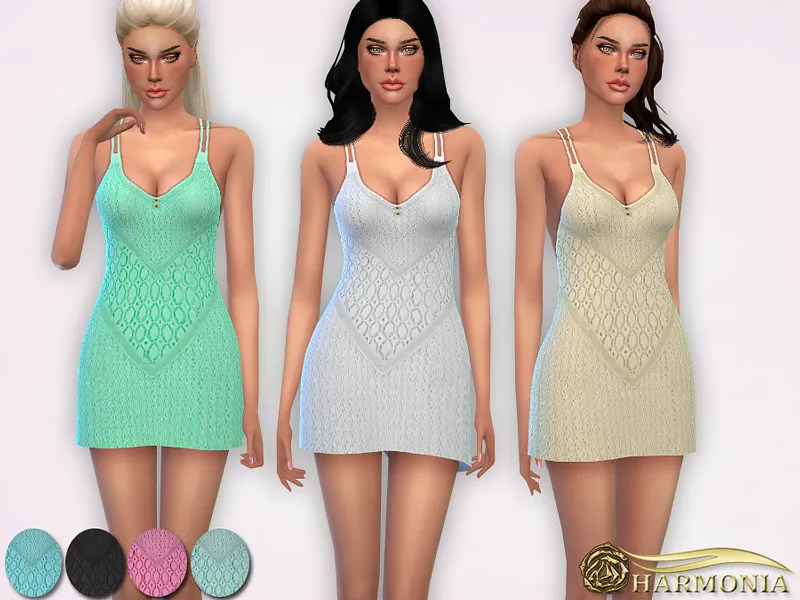 Cotton Crochet Mini Dress