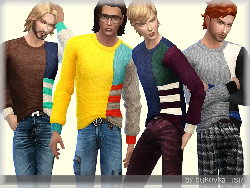 Tricolor Sweater Tucked