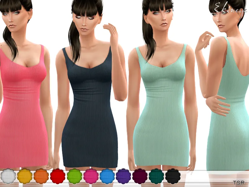 Ribbed Scoop Neck Bodycon Dress