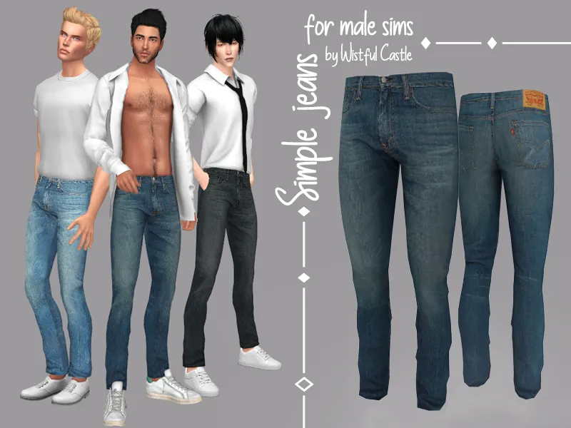 Simple jeans - for male sims