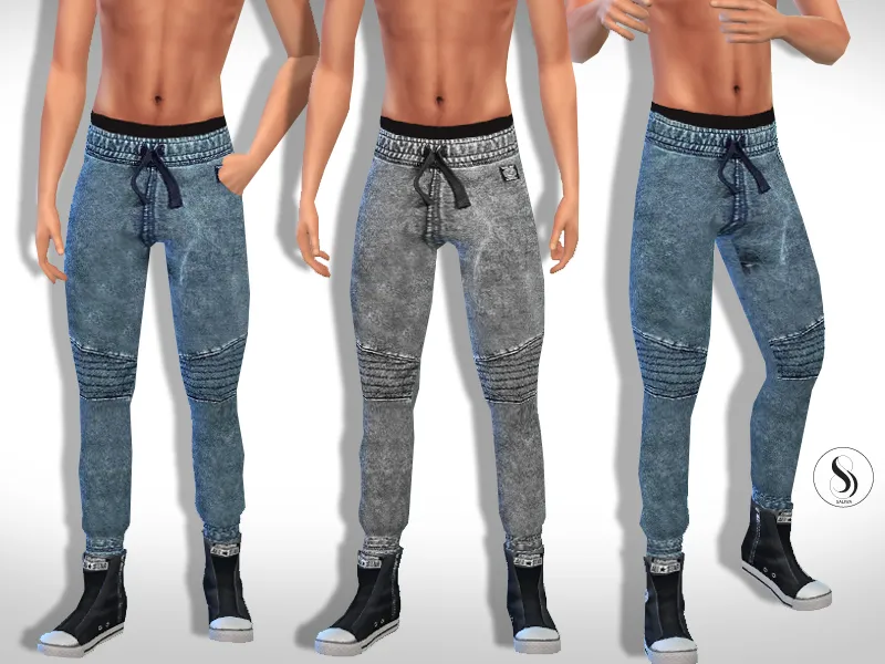 Grunge Sporty Casual Men Jeans