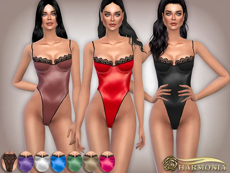 Lace Trim Underwired Satin Body