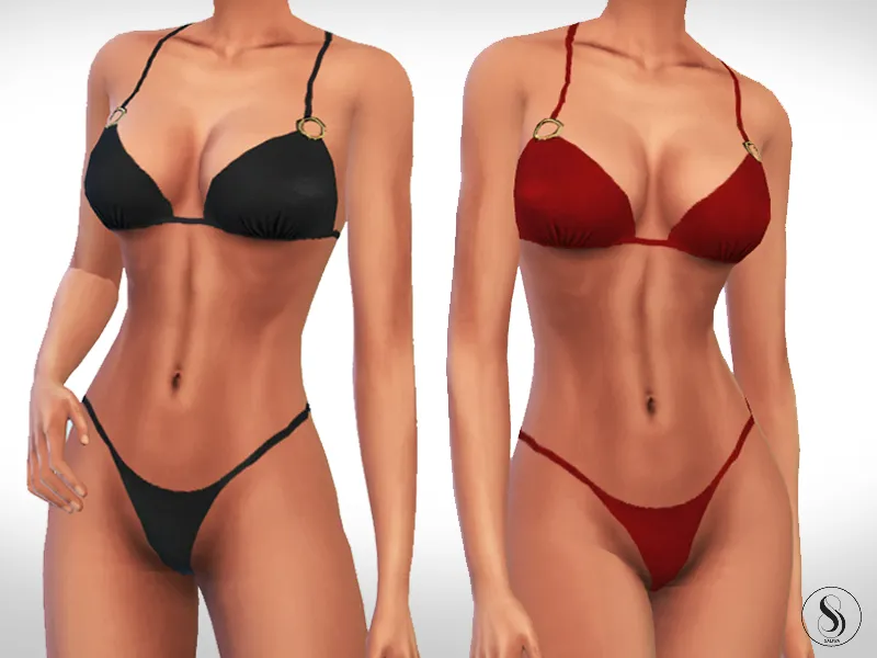 Fashion Back Embellished Bikinies