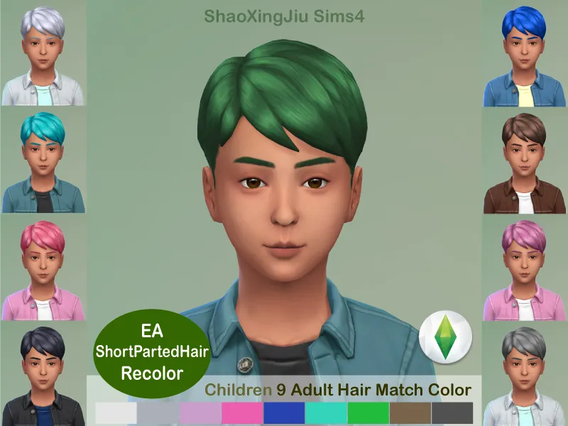 Kid Short Parted Hair Recolor