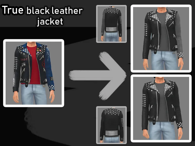True black leather jacket