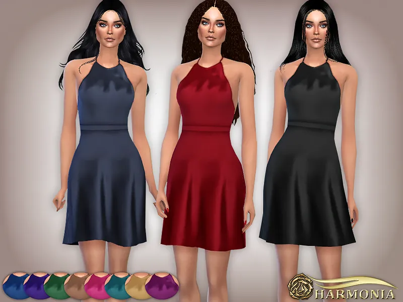 Glossy Satin Halter Nightgown