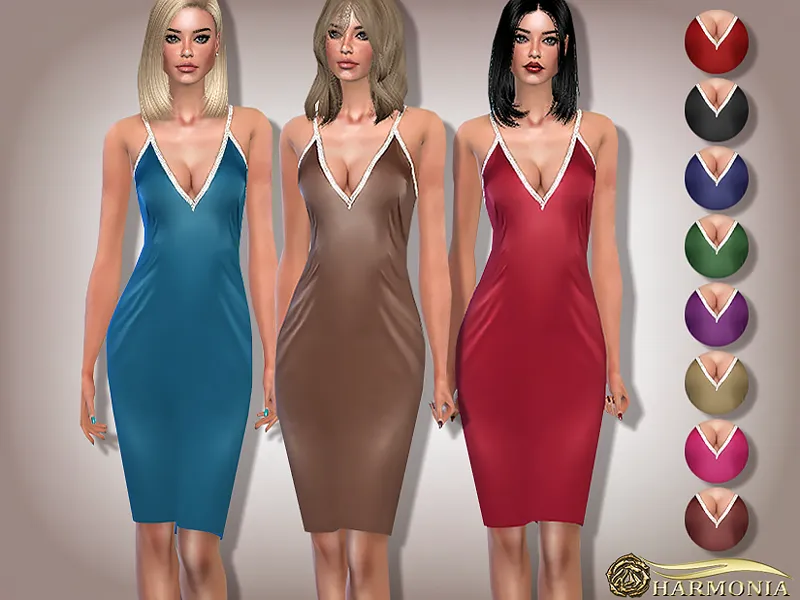 Diamante Strap Satin Pencil Dress