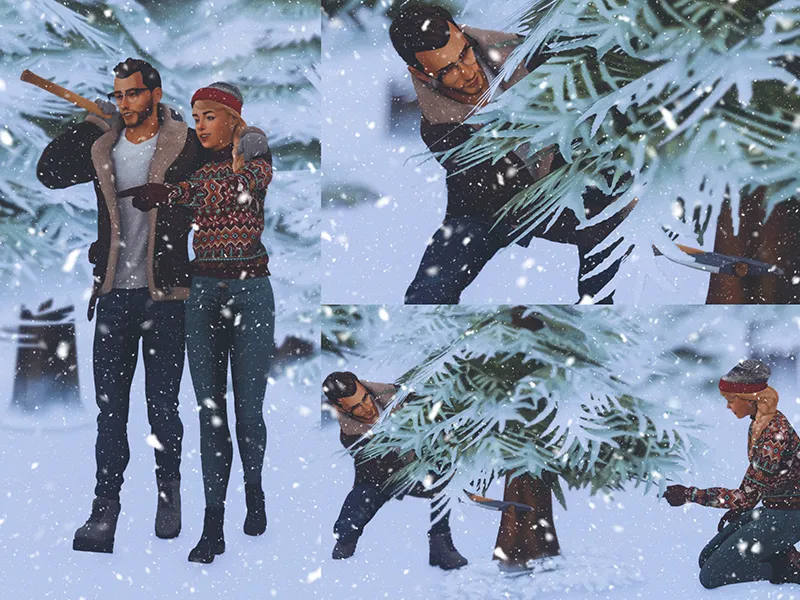 3086471 Christmas Tree Hunting Poses - Image 1
