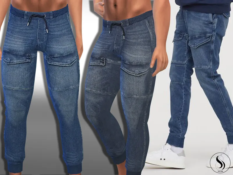 Male Sims Denim Front Pocket Jogger Pants