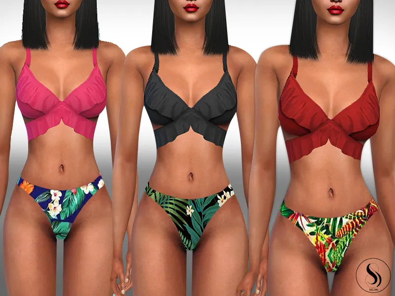 Female Ruffle Exotic Bikinies