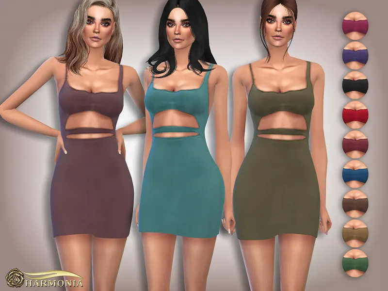 Slinky Cut Out Detail Mini Dress