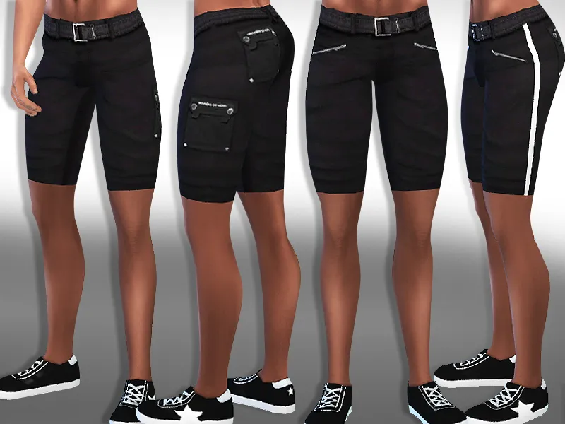 Men Black Cargo Shorts