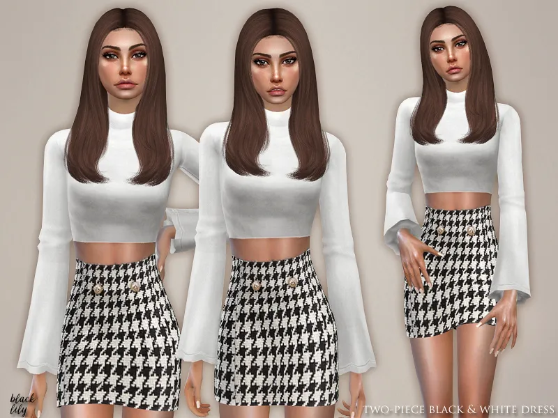 Two-Piece Black & White Dress