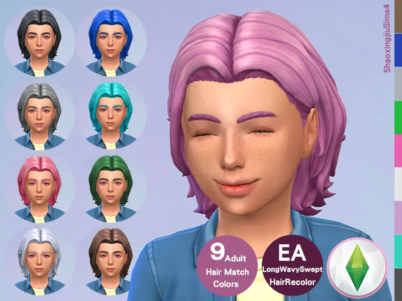 Kid EP01LongWavySwept Hair Recolor