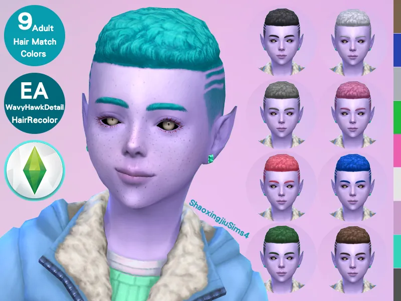 Kid EP04WavyHawkDetail Hair Recolor