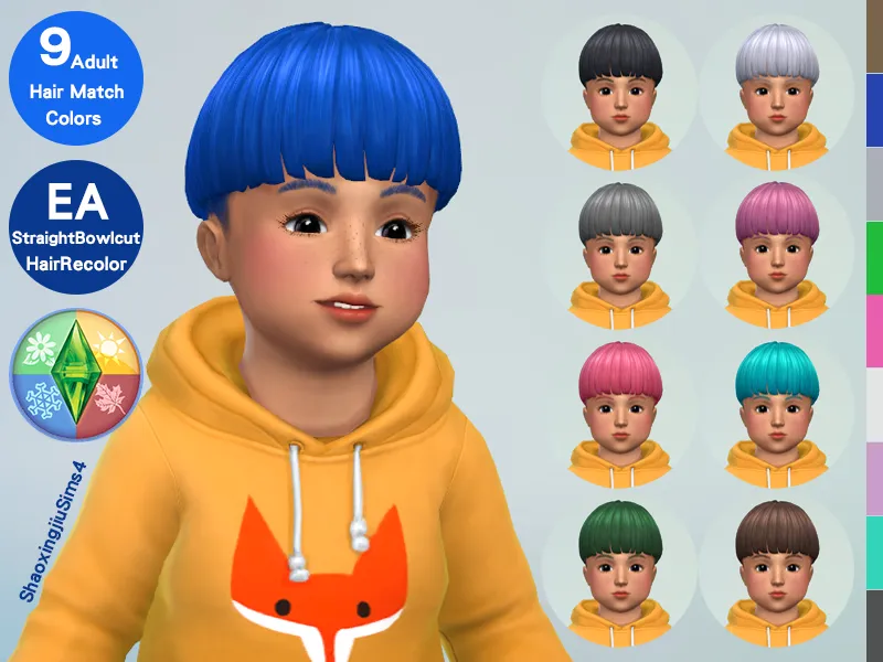 Toddler StraightBowlcut Hair Recolor