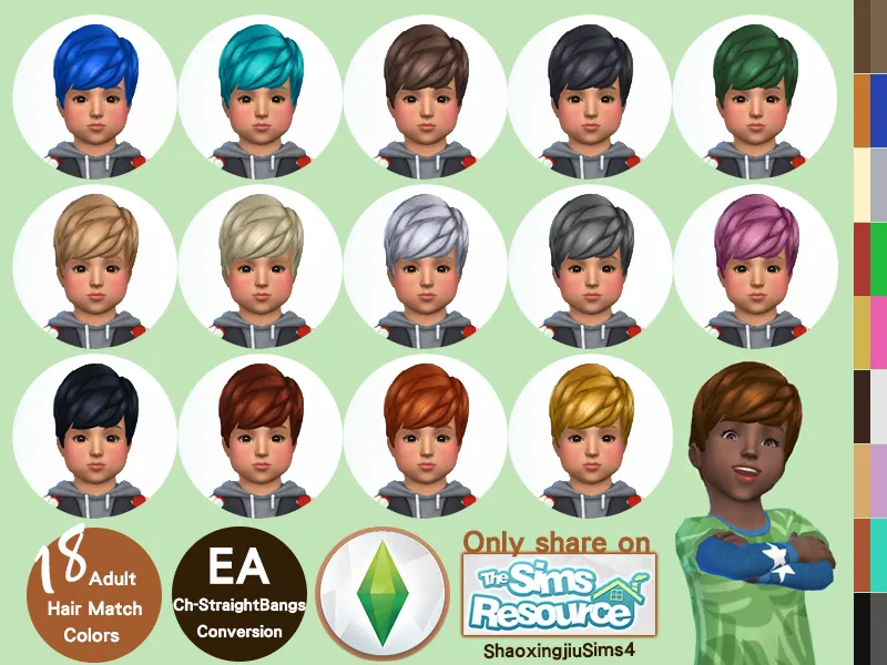 Toddler StraightBangs Hair 18 Colors