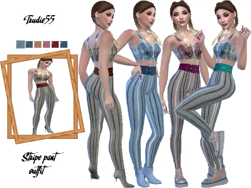 Stripe pants jumpsuit