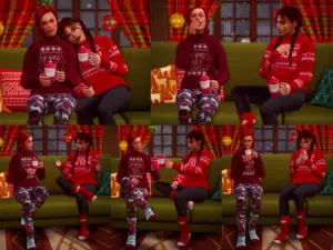 Sharing a Christmassy Drink Together Pose Pack