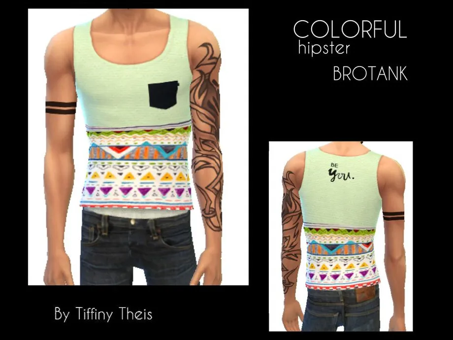 Colorful Hipster Brotank