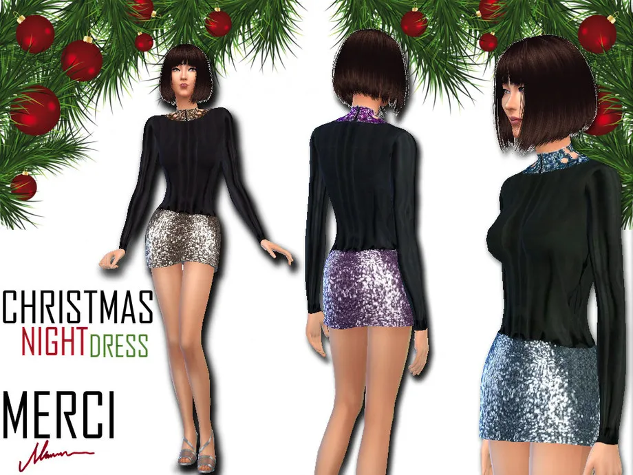 Merci Christmas Night Dress