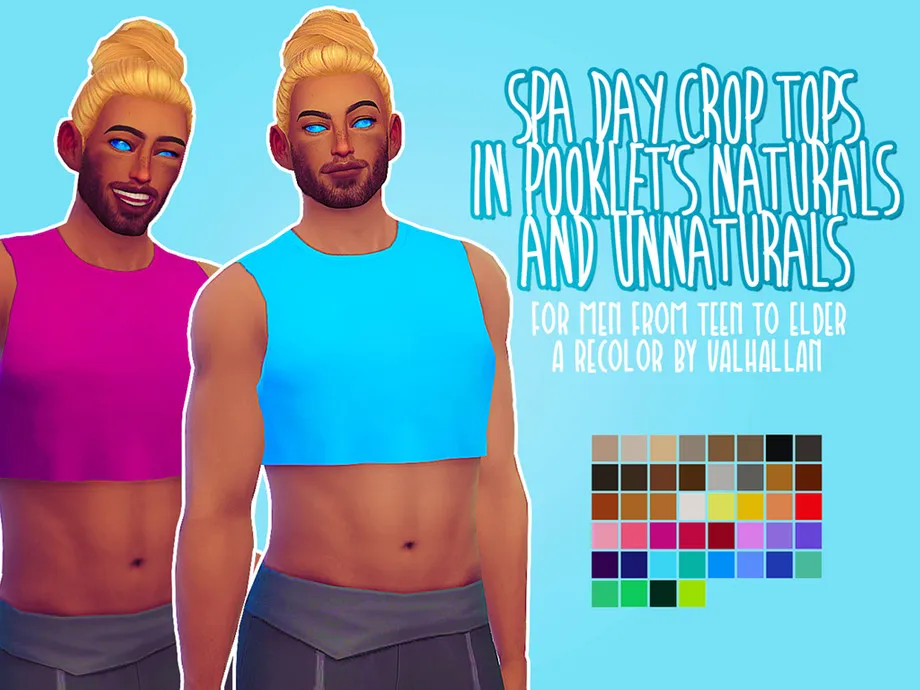Valhallan's Spa Day Crop Top recolors for Men