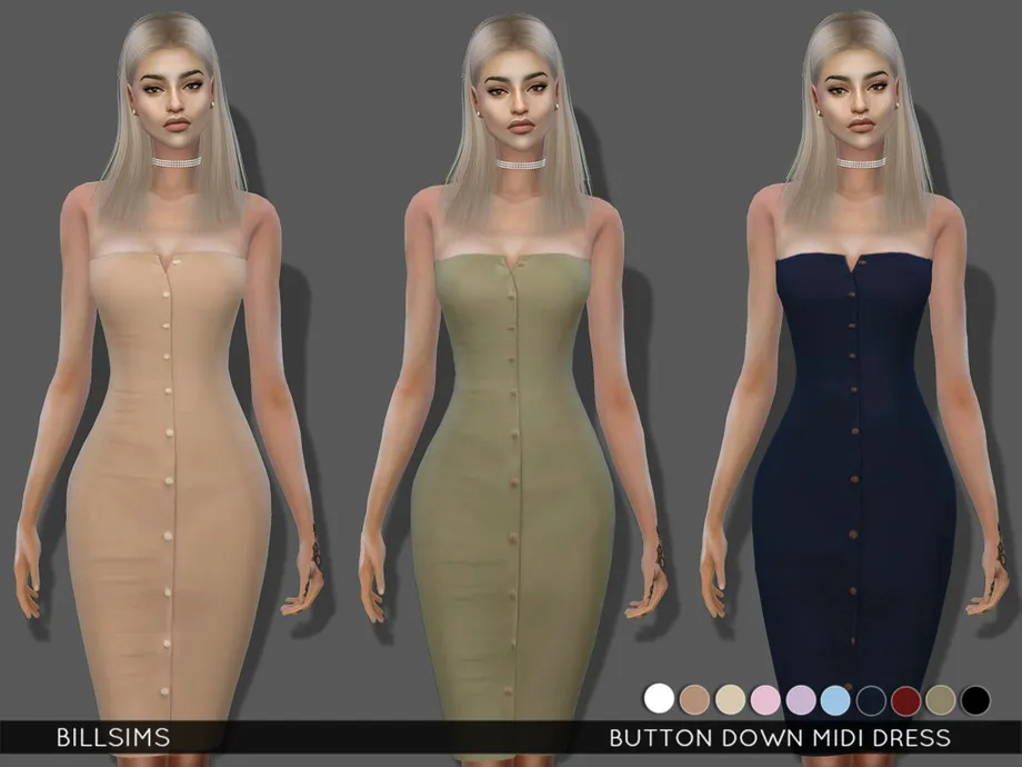 Button Down Midi Dress